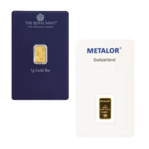 1g Gold Bars – Royal Mint or Metalor