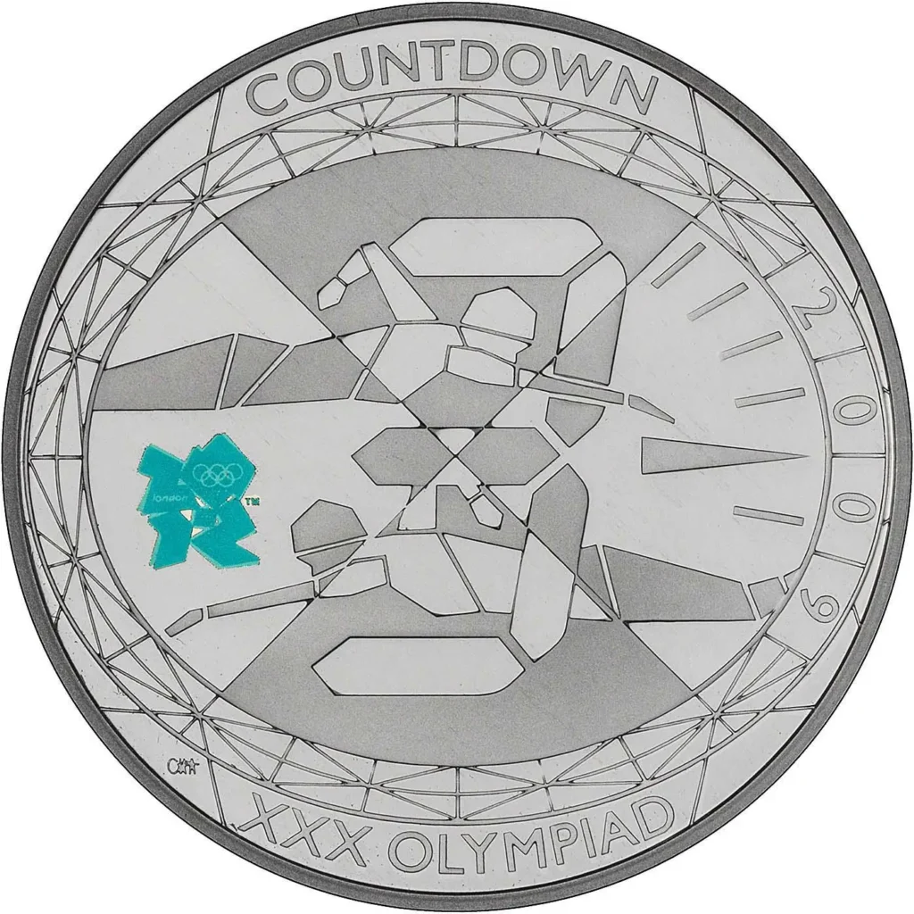 Great Britain Silver Piedfort Olympic Countdown £5 Coin (2009)