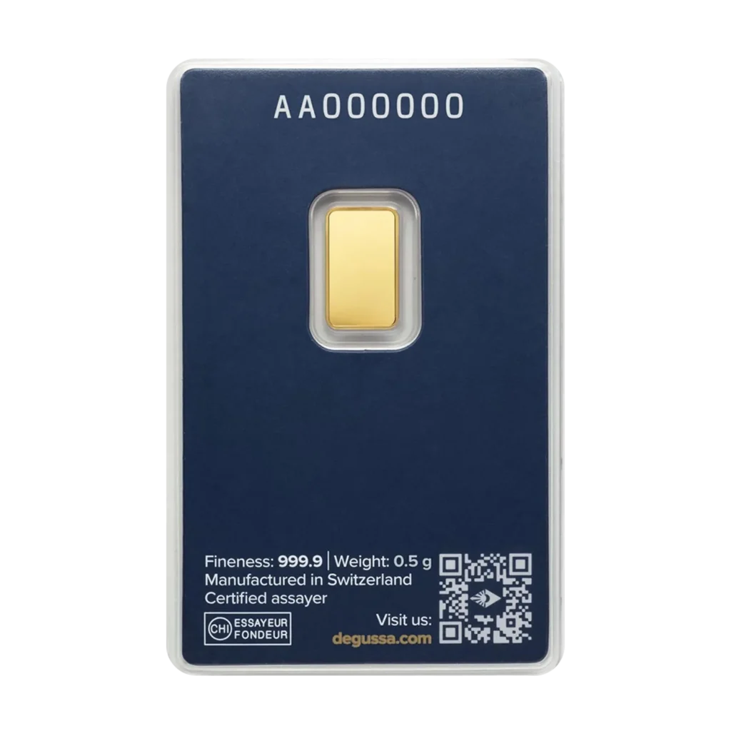 0.5g Degussa Investment Fine Gold Bar (999.9)