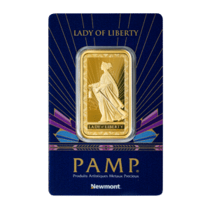 1 Oz PAMP Newmont Lady of Liberty Gold Bar (999.9)