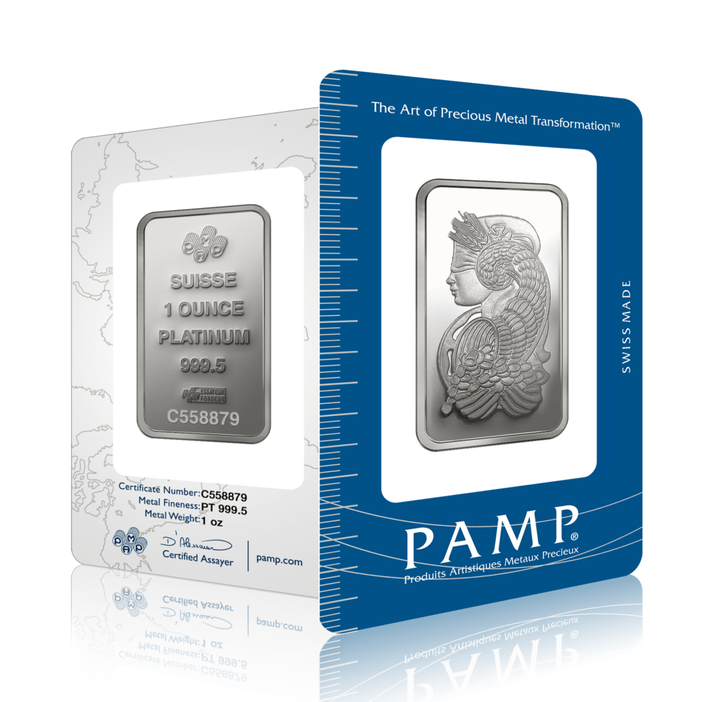 1g PAMP Lady Fortuna Platinum Bar