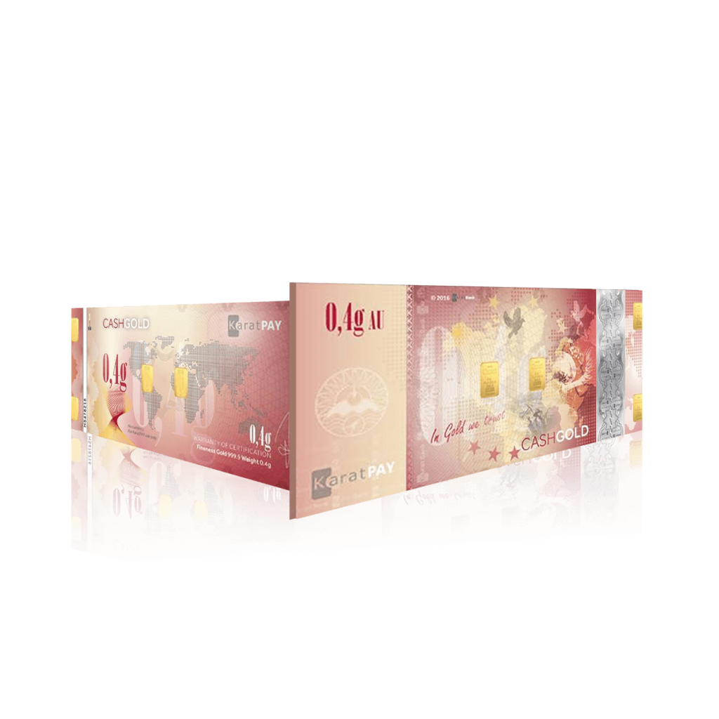 0.4g Cash Gold Karat Bar Bullion Note (999.9)