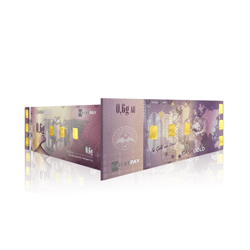 0.6g Cash Gold Karat Bar Bullion Note (999.9)