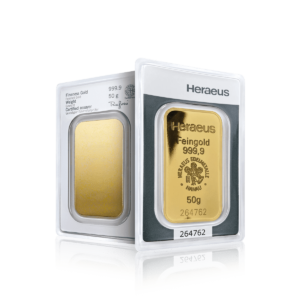 50g Heraeus Gold Investment Bar (999.9)
