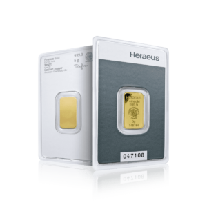 5g Heraeus Investment Gold Bar (999.9)
