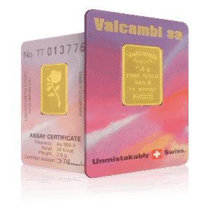 2.5g Valcambi Rose Gold Bar (999.9)