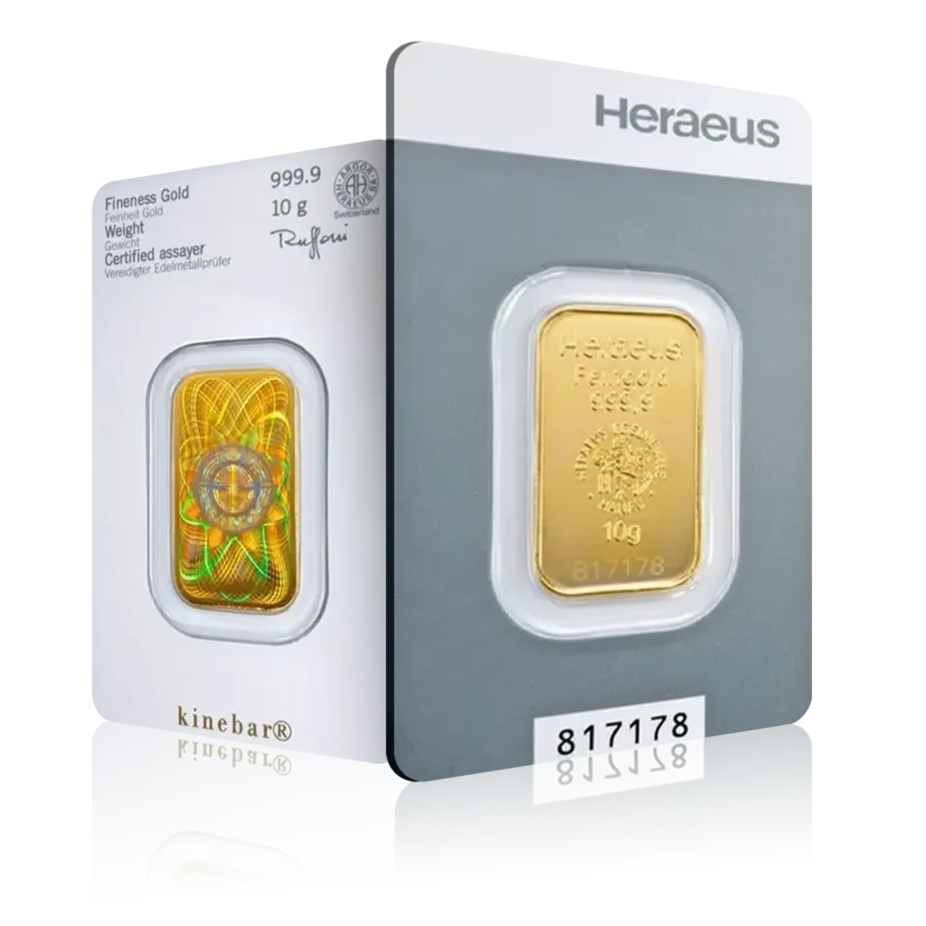 10g Heraeus Gold Investment Bar (999.9)