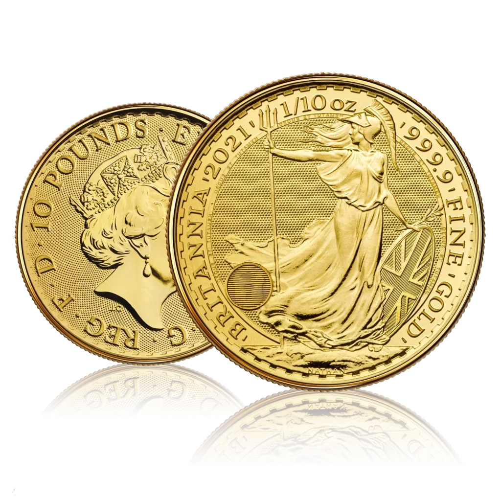 1/10 oz Gold Royal Mint Britannia Queen Elizabeth ll (2021)