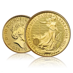 1/10 oz Gold Royal Mint Britannia Queen Elizabeth ll (2021)