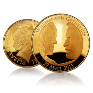 2011 Proof Gold Crown Royal Wedding William and Catherine £5 Coin