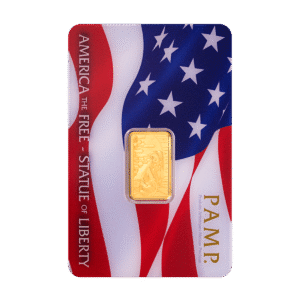 5g PAMP America- The Free-Statue- Of-Liberty Gold Bar (999.9)