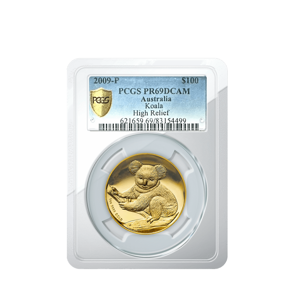 1oz Gold Perth Mint Australian Koala 2009 Graded (PR69)