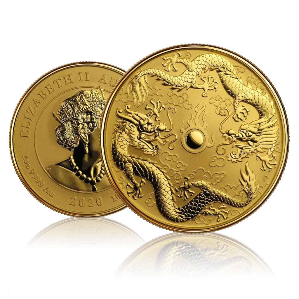 1 Oz Gold Perth Mint Double Dragon Coin (2020)