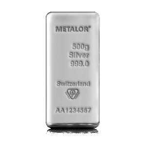 500g Metalor Investment Silver Bar (999)