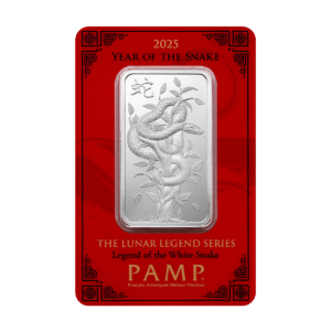 1oz PAMP Silver Lunar Legends White Snake Silver Bar (2025)