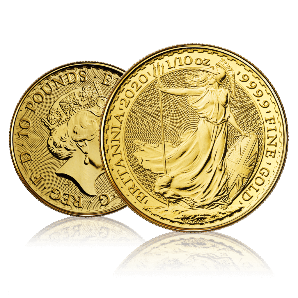 1/10 oz Gold Royal Mint Britannia Queen Elizabeth ll (2020)