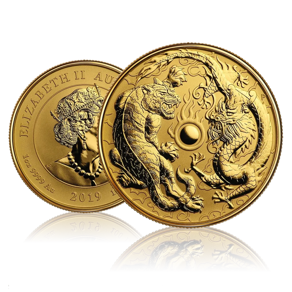 1 Oz Gold Perth Mint Dragon & Tiger (2019)