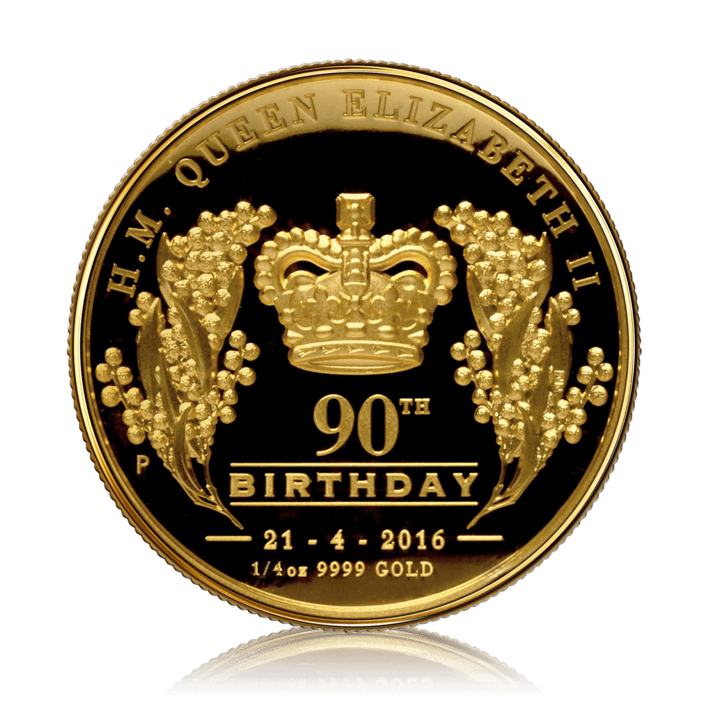 1/4oz Gold Proof Coin Queen Elizabeth II 90th Birthday (Box Set)