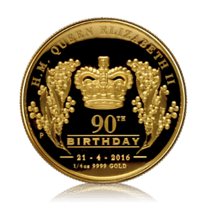 1/4oz Gold Proof Coin Queen Elizabeth II 90th Birthday (Box Set)