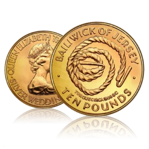 Queen Elizabeth II Silver Wedding £10 Gold Proof (Jersey-1972)