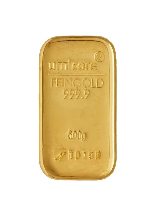 500g Umicore Investment Gold Bar (999.9)