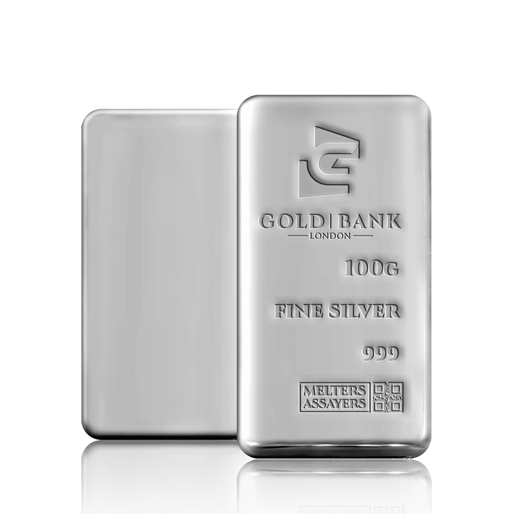100g Gold Bank Investment Silver Bar (999)