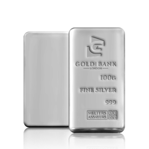 100g Gold Bank Investment Silver Bar (999)