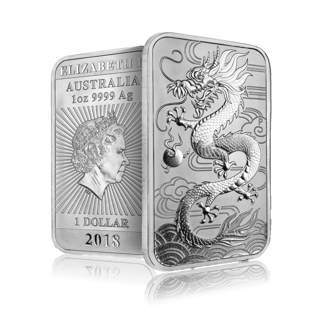 1oz Silver Perth Mint Rectangular Dragon (2018)