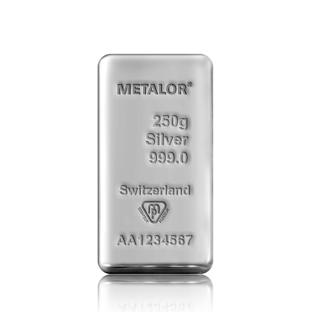250g Metalor Investment Silver Bar (999)