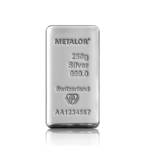 250g Metalor Investment Silver Bar (999)