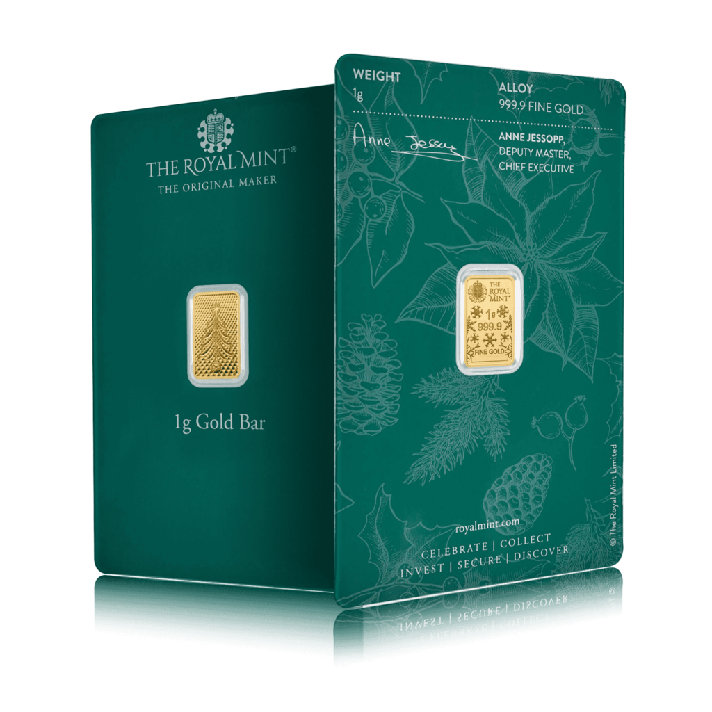 1g Royal Mint Christmas Gold Bar (999.9)