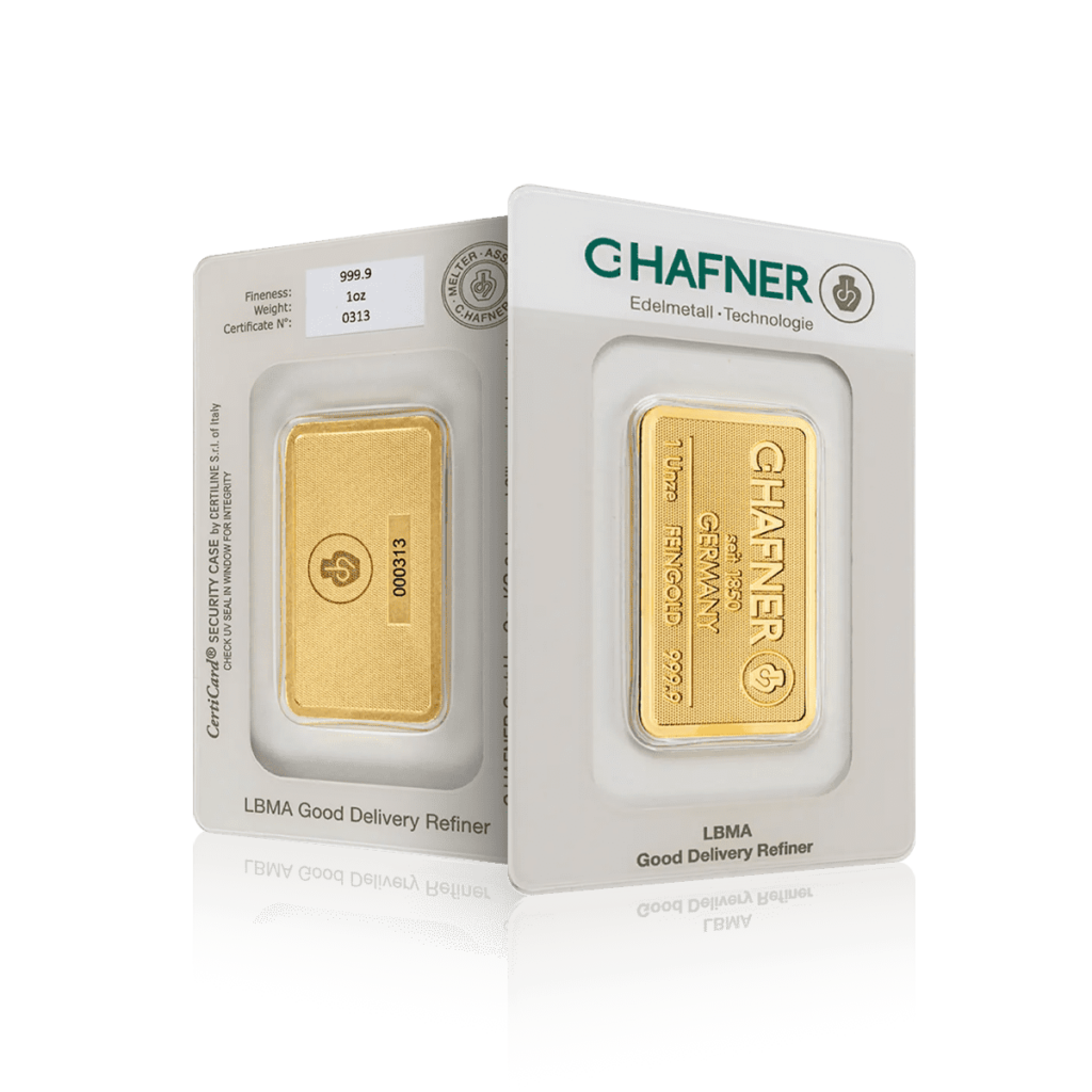 1oz C. Hafner Investment Fine Gold Bar (999.9)