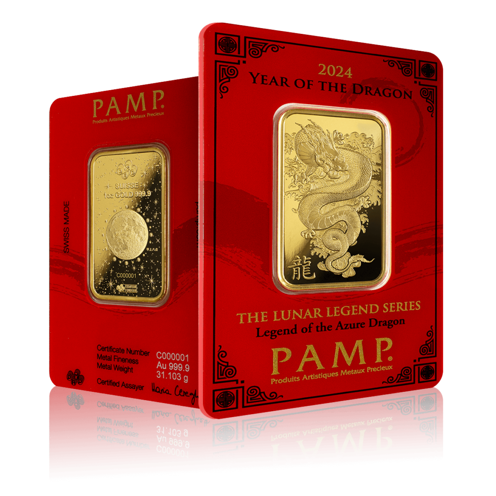1oz PAMP Gold Lunar Legend Series Azure Dragon (2024)