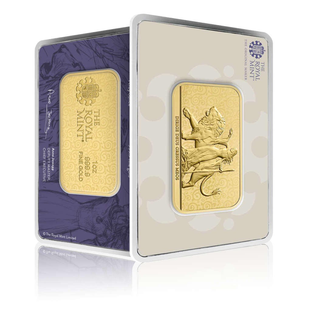1oz Gold Royal Mint Una & The Lion Bar