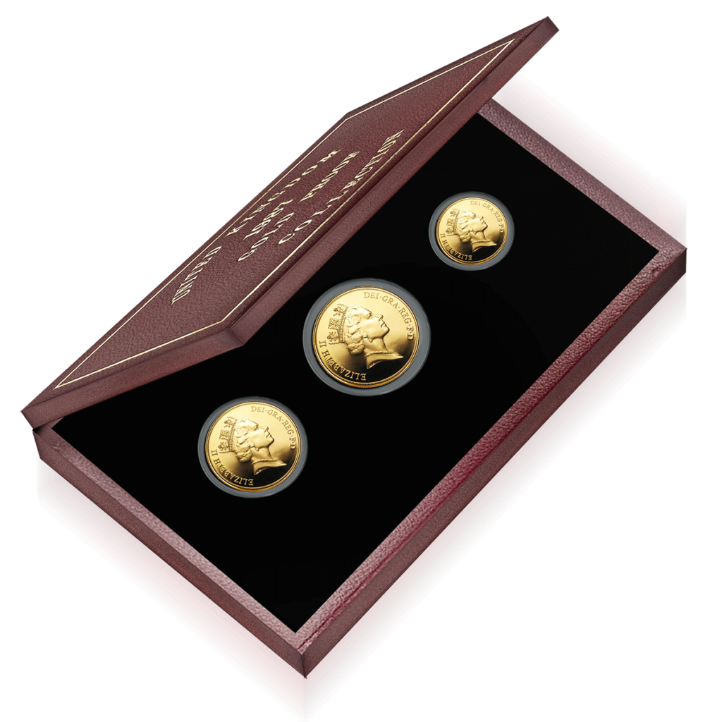 1987 UK Gold Proof Sovereigns (3 Coin Box Set)