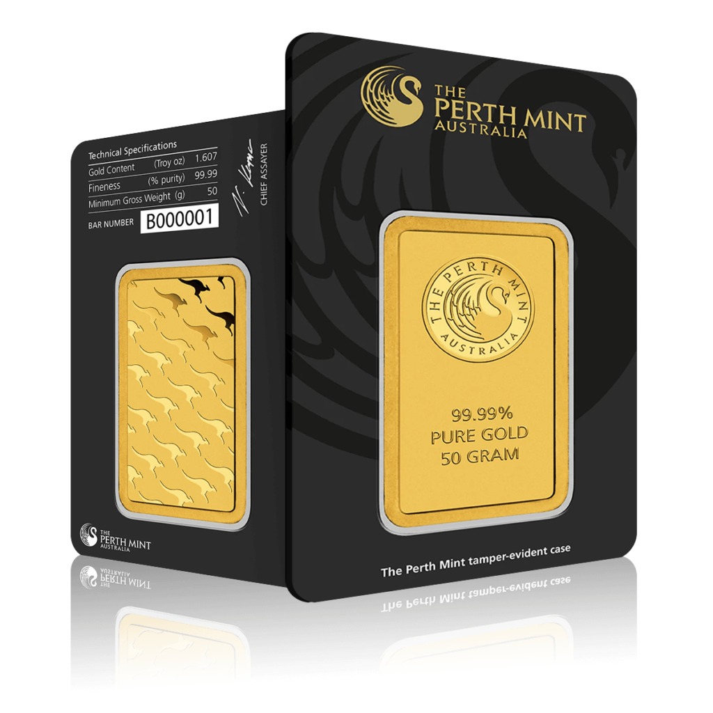 50g Perth Mint Investment Gold Bar (999.9)