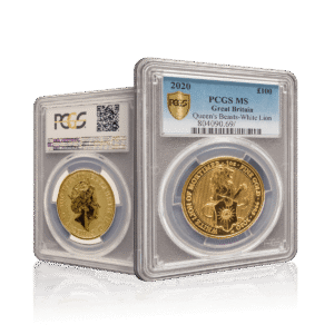 1oz Gold Queens Beasts Lion of Mortimer 2020 (PCGS MS67)