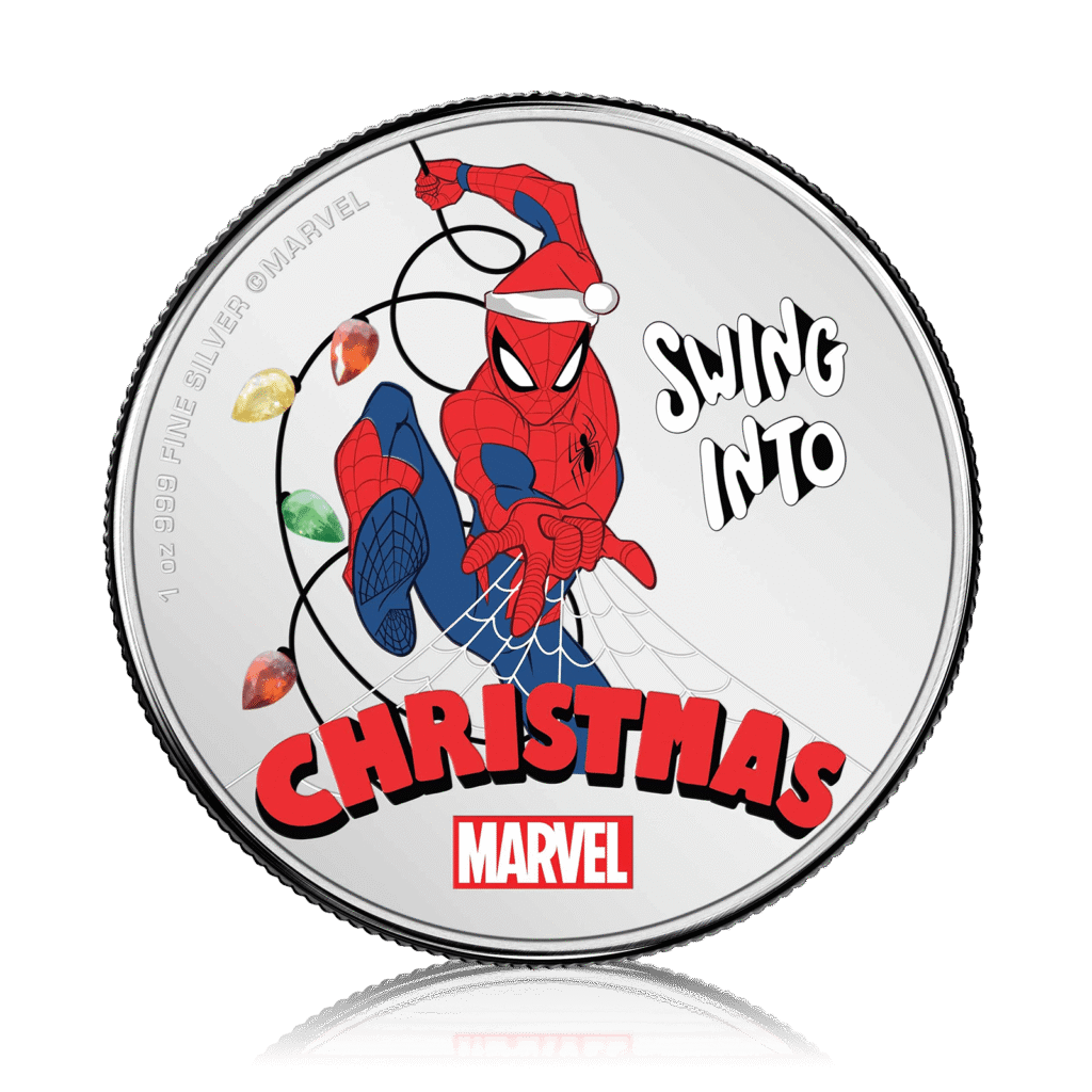 1oz Silver Proof Coin Spiderman Seasons Greetings (2024)