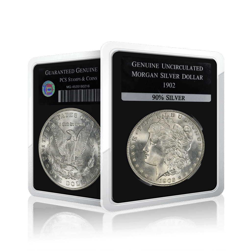 Uncirculated US Morgan Liberty Silver Dollar PCS Graded (1902)