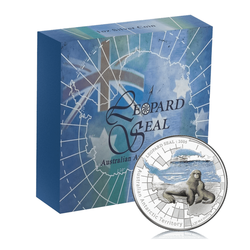 1 Oz Silver Proof Australia Antarctic Territory Leopard Seal Box Set (2005)
