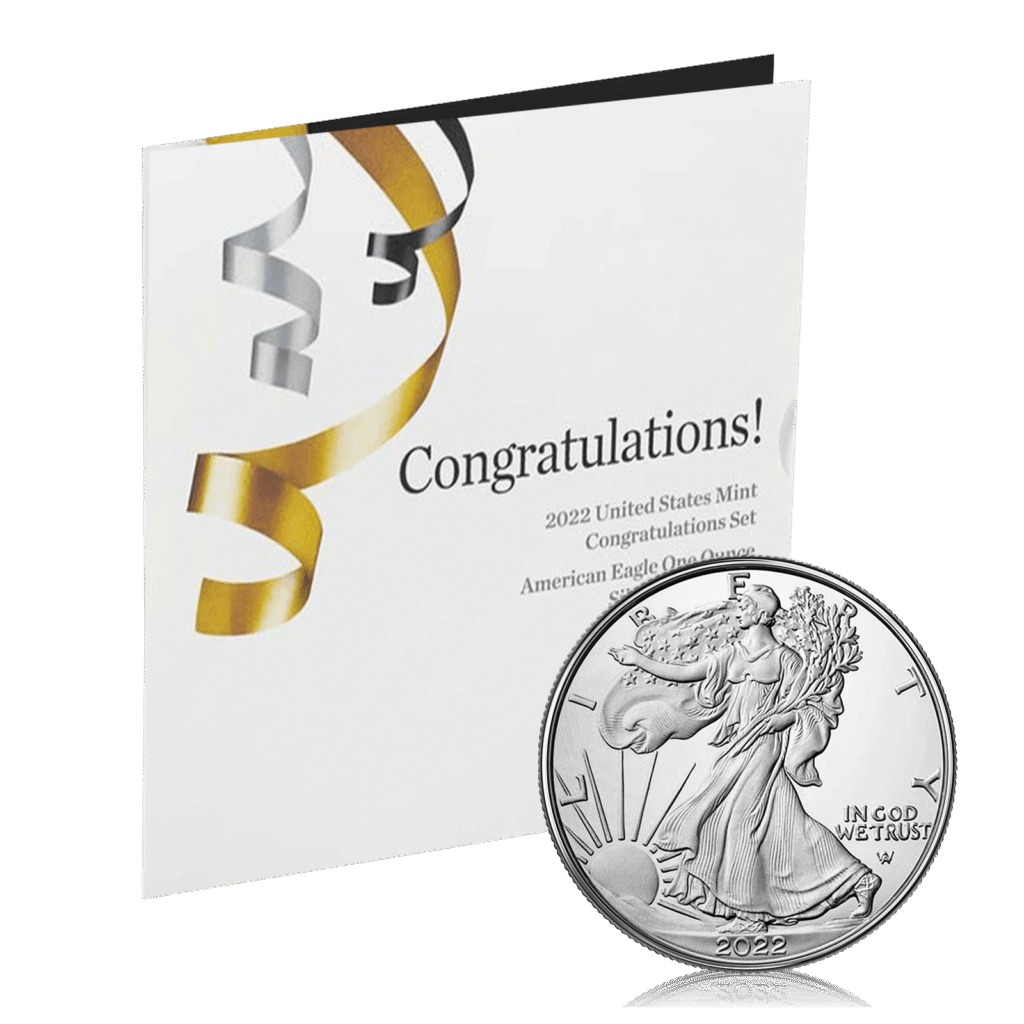 1 Oz Silver US Mint Congratulations Set with Eagle Proof Coin (2022)