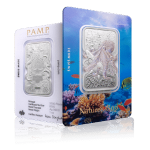 1oz PAMP Silver Nature's Grip Bar Pacific Octopus