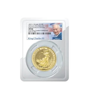 1 Oz Gold Britannia First Release King Charles III NGC Graded MS-68 (2023)