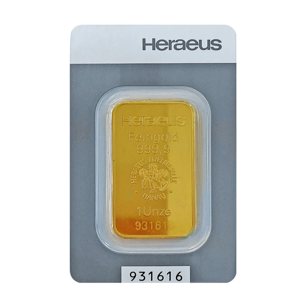 1oz Heraeus Investment Gold Bar