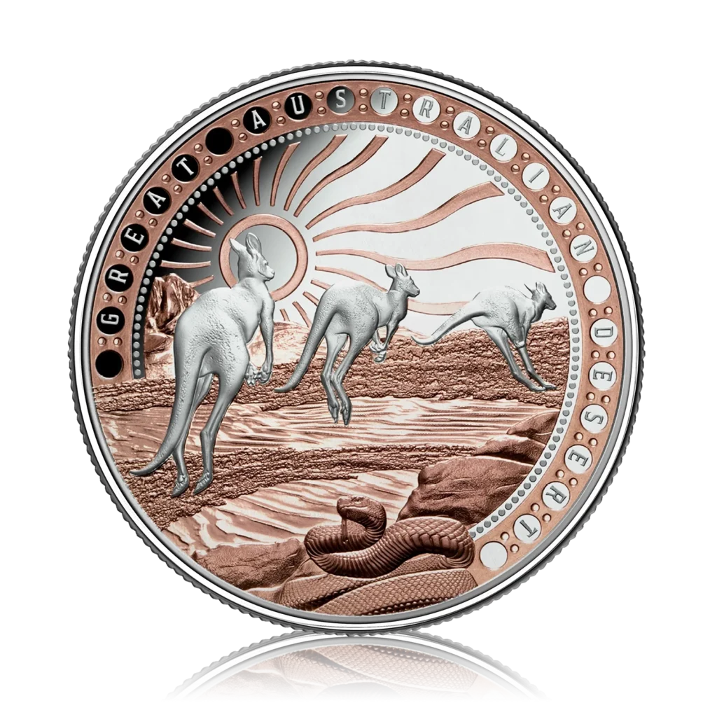 1oz Silver Proof Rose Gold Plated Great Australian Desert (2023)