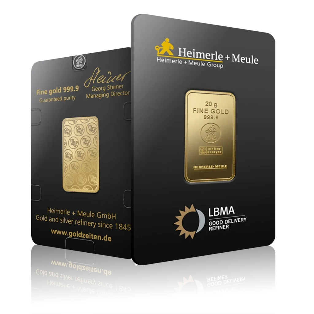 20g Heimerle + Meule Investment Gold Bar .9999