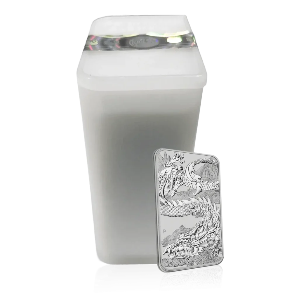 1oz Silver Perth Mint Rectangular Dragon Tube of 20 (2023)