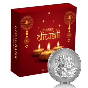 1 Oz Silver Gold Bank Happy Diwali Laxmi & Ganesha (Box Set)