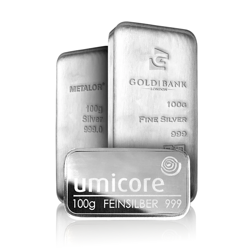 100g Silver Investment Bar (Mixed Brands)