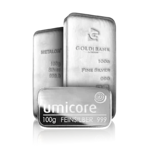 100g Silver Investment Bar (Mixed Brands)